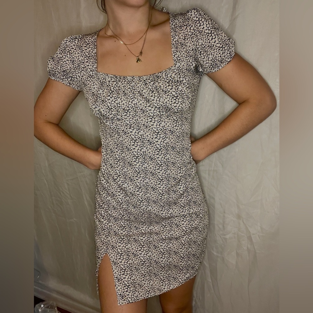 SHEIN floral mini dress with tie back